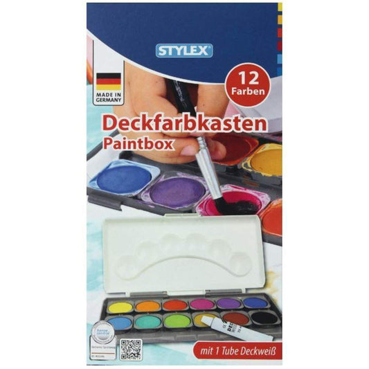 Stylex Deckfarbkasten, 12 Farben