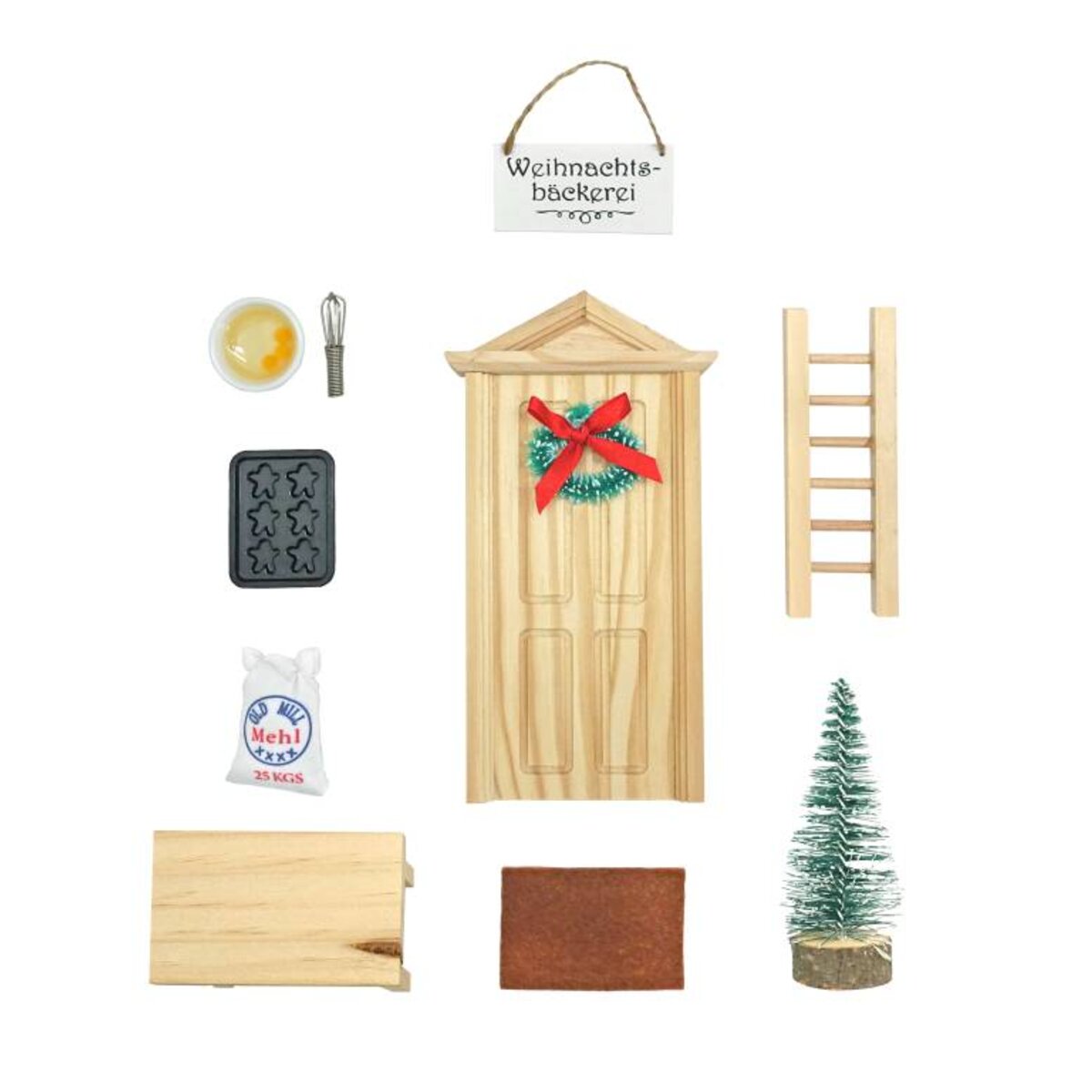 Tanner braune Wichteltür Original 12-teiliges Adventsdeko-Set