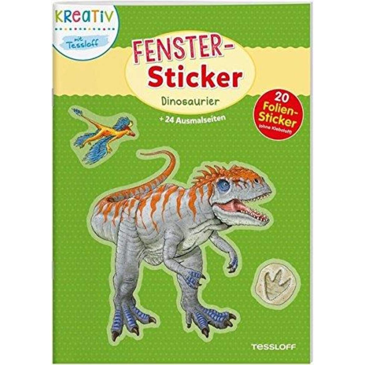 Tessloff Fenster-Sticker - Dinosaurier: 24 Ausmalseiten, 20 Folien-Sticker