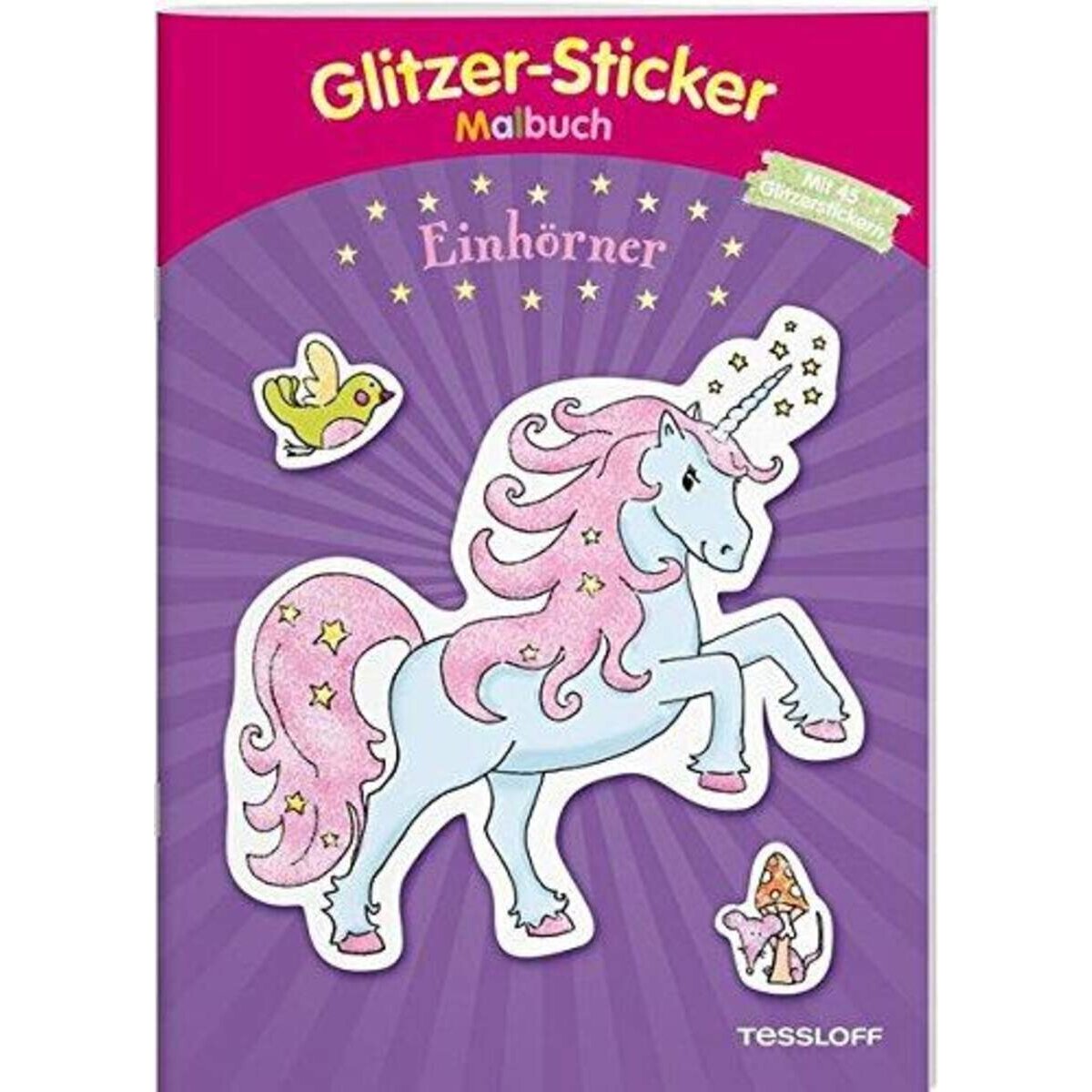 TESSLOFF Glitzer-Sticker-Malbuch Einhörner