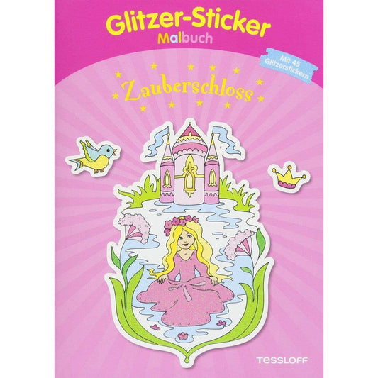 Tessloff Glitzer-Sticker-Malbuch: Zauberschloss - mit 45 Glitzerstickern