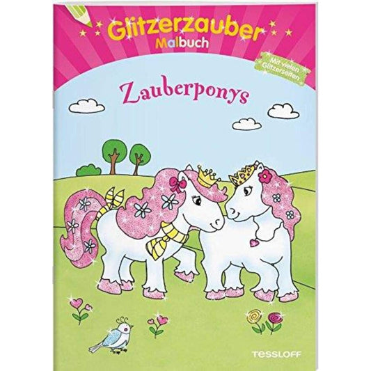 TESSLOFF Glitzerzauber Malbuch Zauberponys