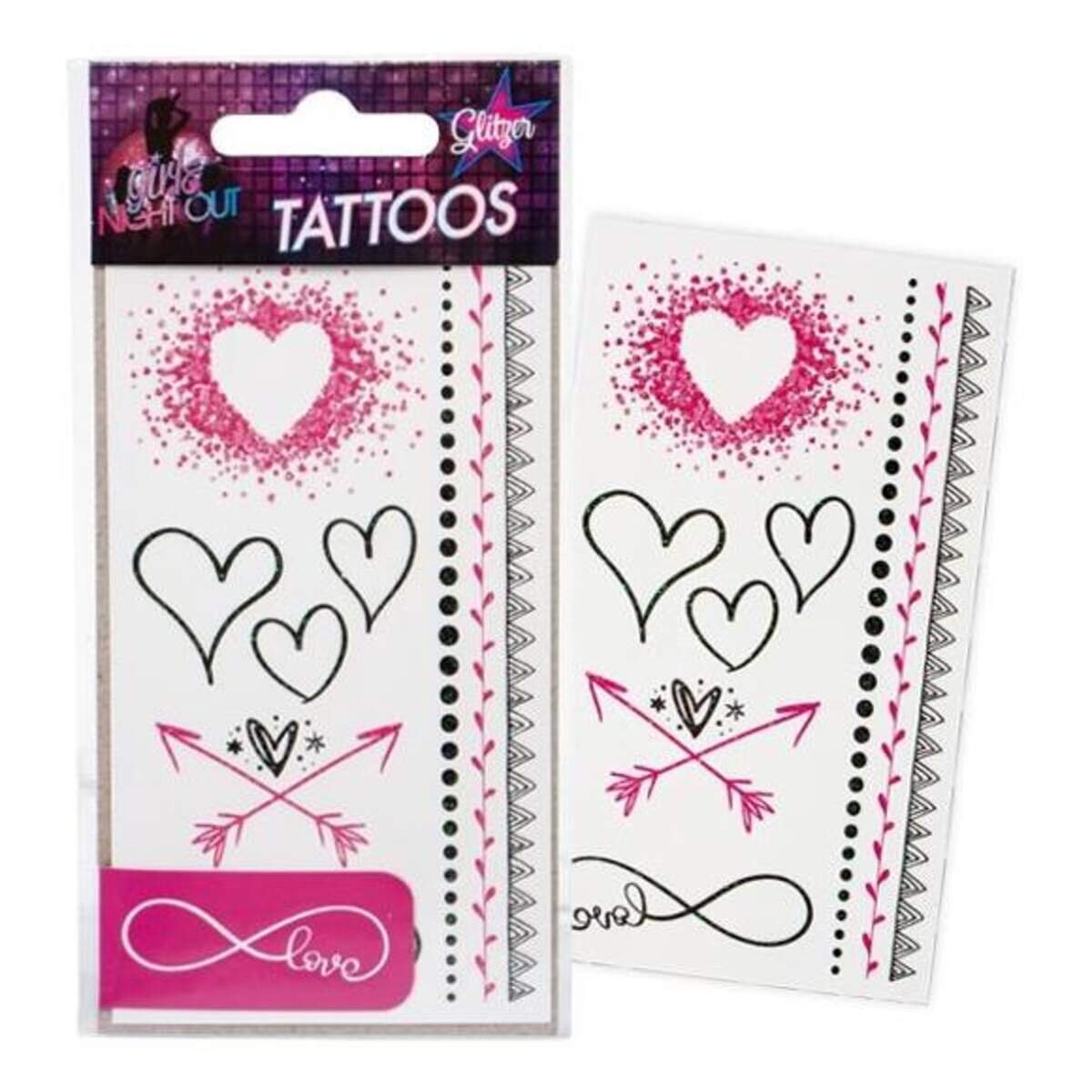 Trendhaus GIRLS NIGHT OUT Tattoos Glitzer-Style, sortiert