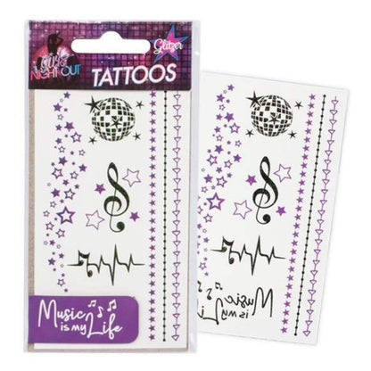 Trendhaus GIRLS NIGHT OUT Tattoos Glitzer-Style, sortiert