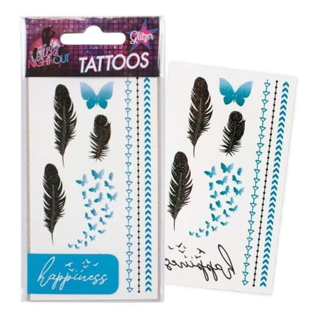 Trendhaus GIRLS NIGHT OUT Tattoos Glitzer-Style, sortiert