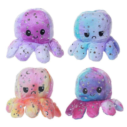 Triton-X Wende Oktopus Plüsch Glitter, Größe 20cm, sortiert: 1 Stück, 6-fach