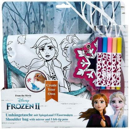 Undercover Umhängetasche zum Bemalen, Disney Frozen II, inklusive 5 Fasermalern