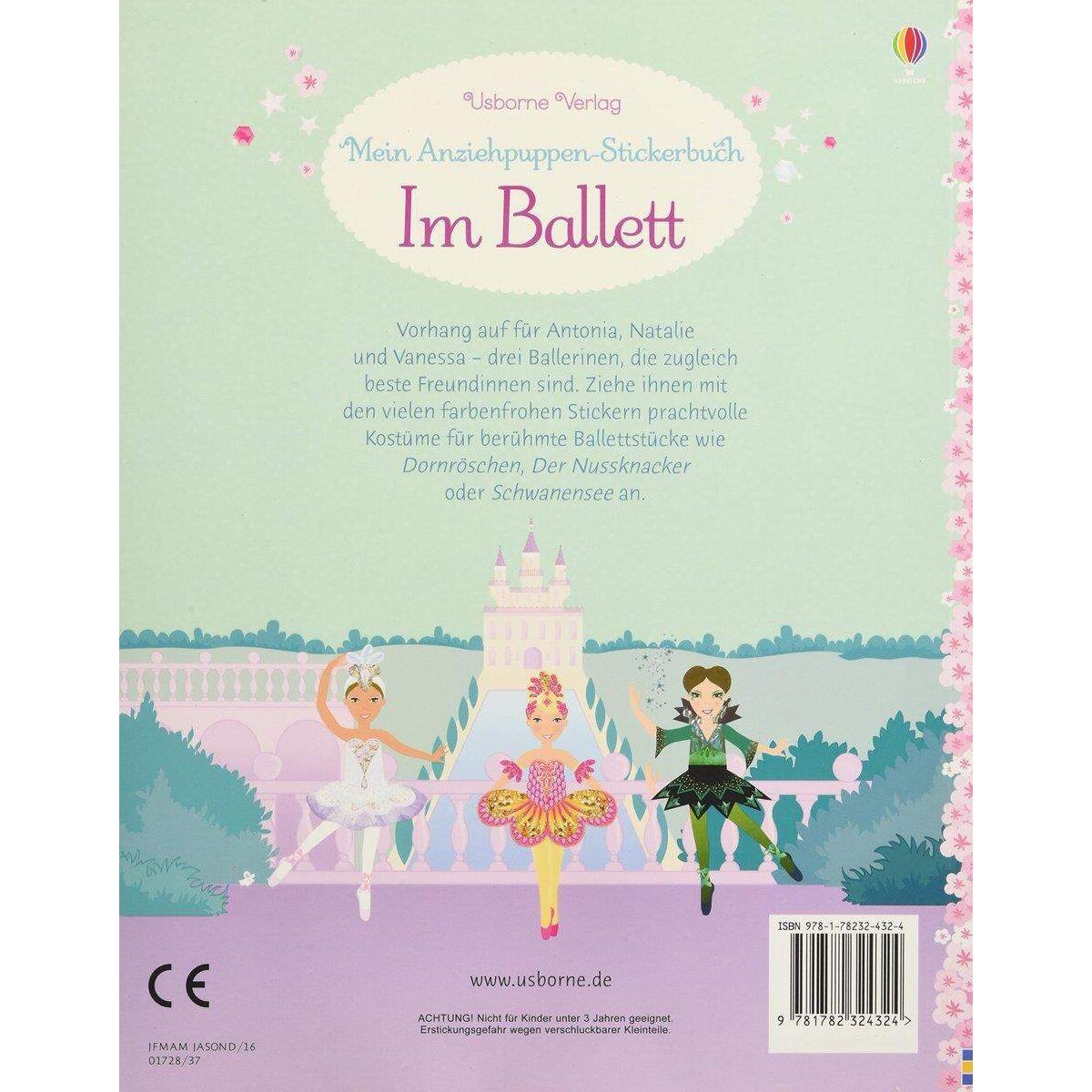 Usborne Verlag Mein Anziehpuppen-Stickerbuch: Im Ballett