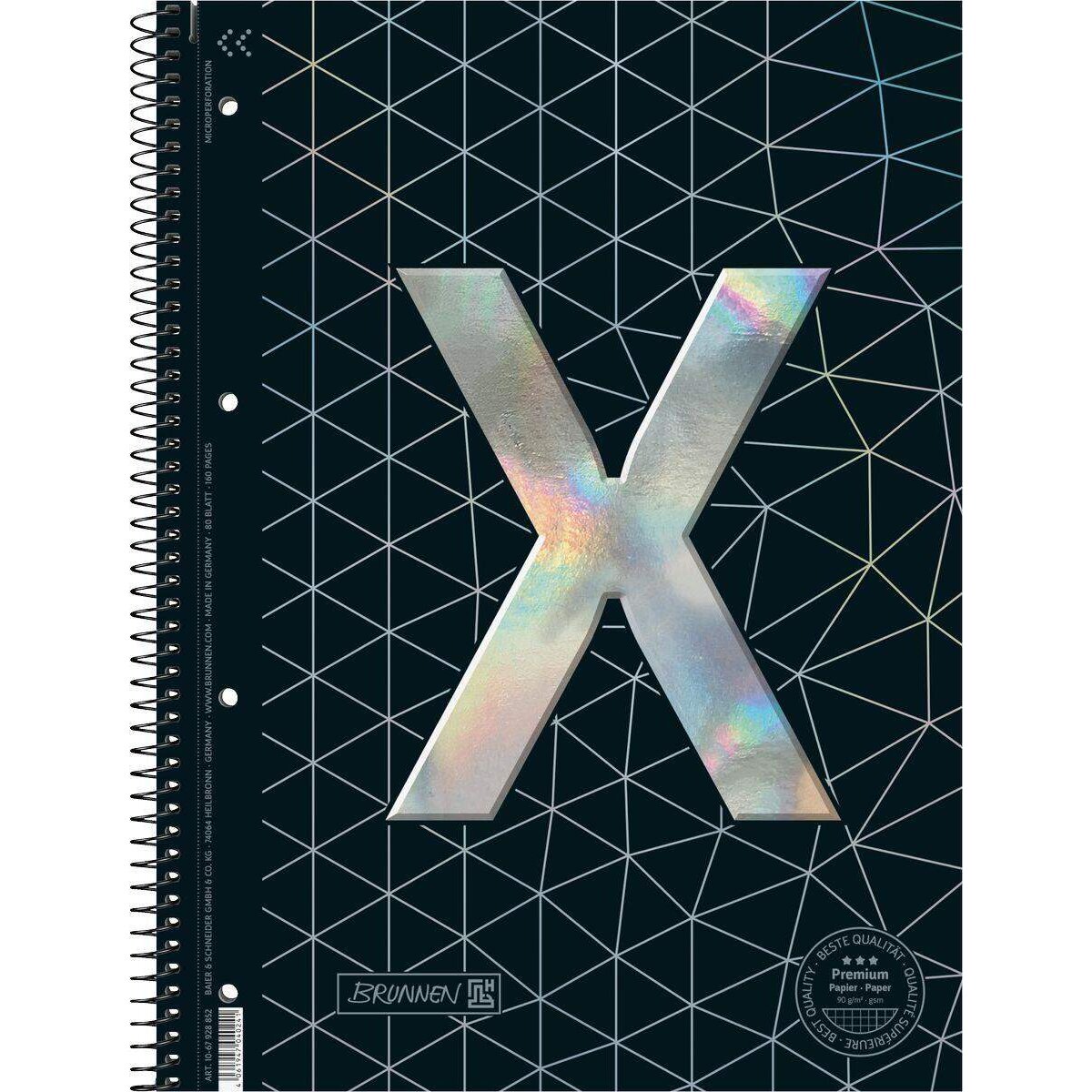 BRUNNEN Collegeblock Premium Xtreme A4 kariert, mit Randlinie innen und außen, Lin. 28