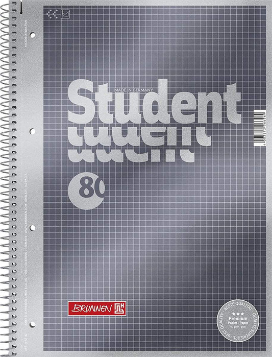 BRUNNEN Collegeblock Student Premium A4, kariert, 80 Blatt
