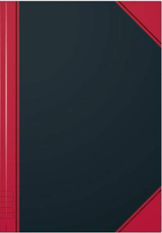 BRUNNEN Notizbuch A5 kariert schwarz mit roten Ecken