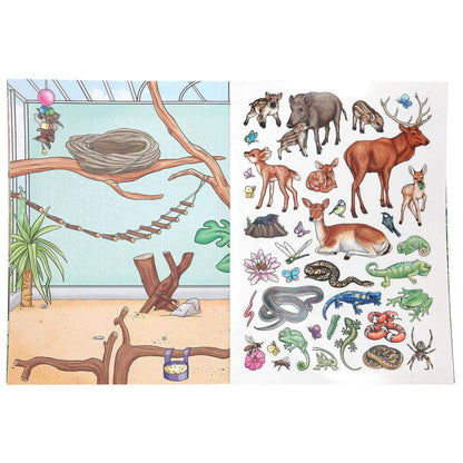 Depesche Create your Animal World Malbuch mit Stickern