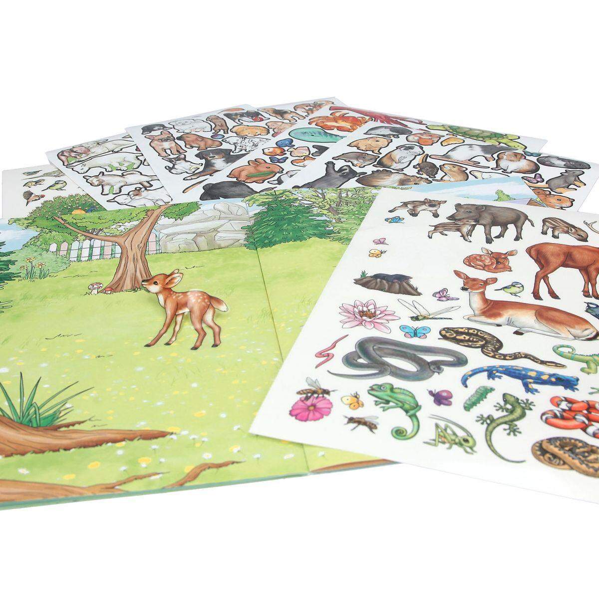 Depesche Create your Animal World Malbuch mit Stickern