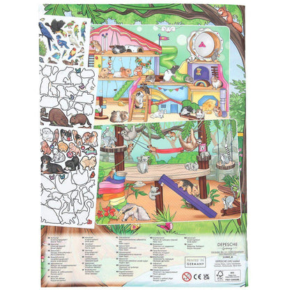 Depesche Create your Animal World Malbuch mit Stickern