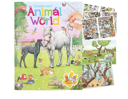 Depesche Create Your Animal World Malbuch mit Stickern