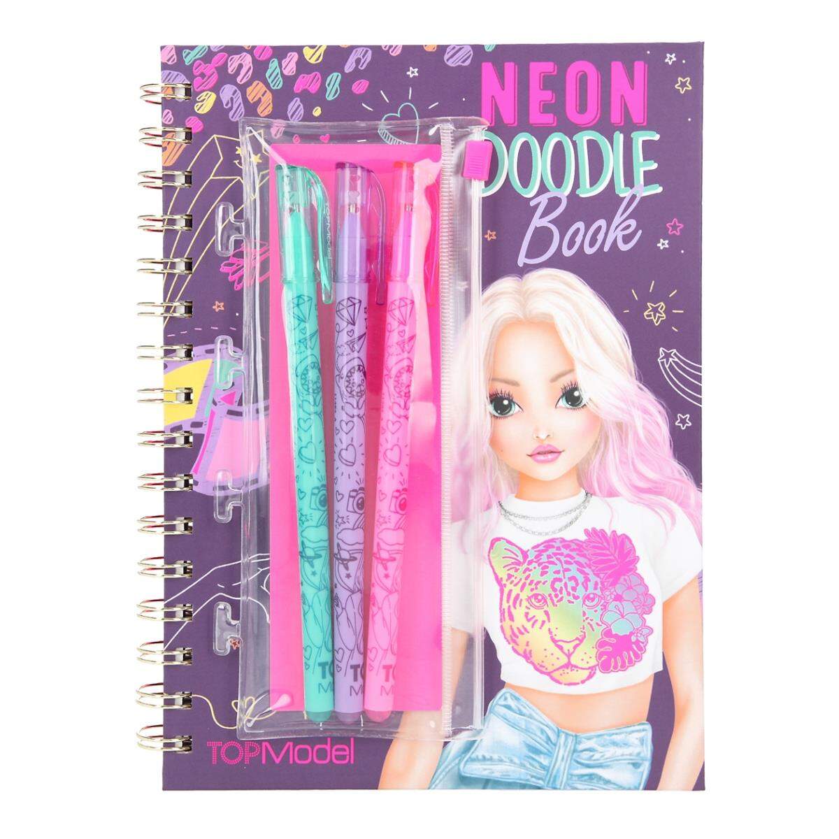 Depesche TOPModel Neon Doodle Malbuch-Set