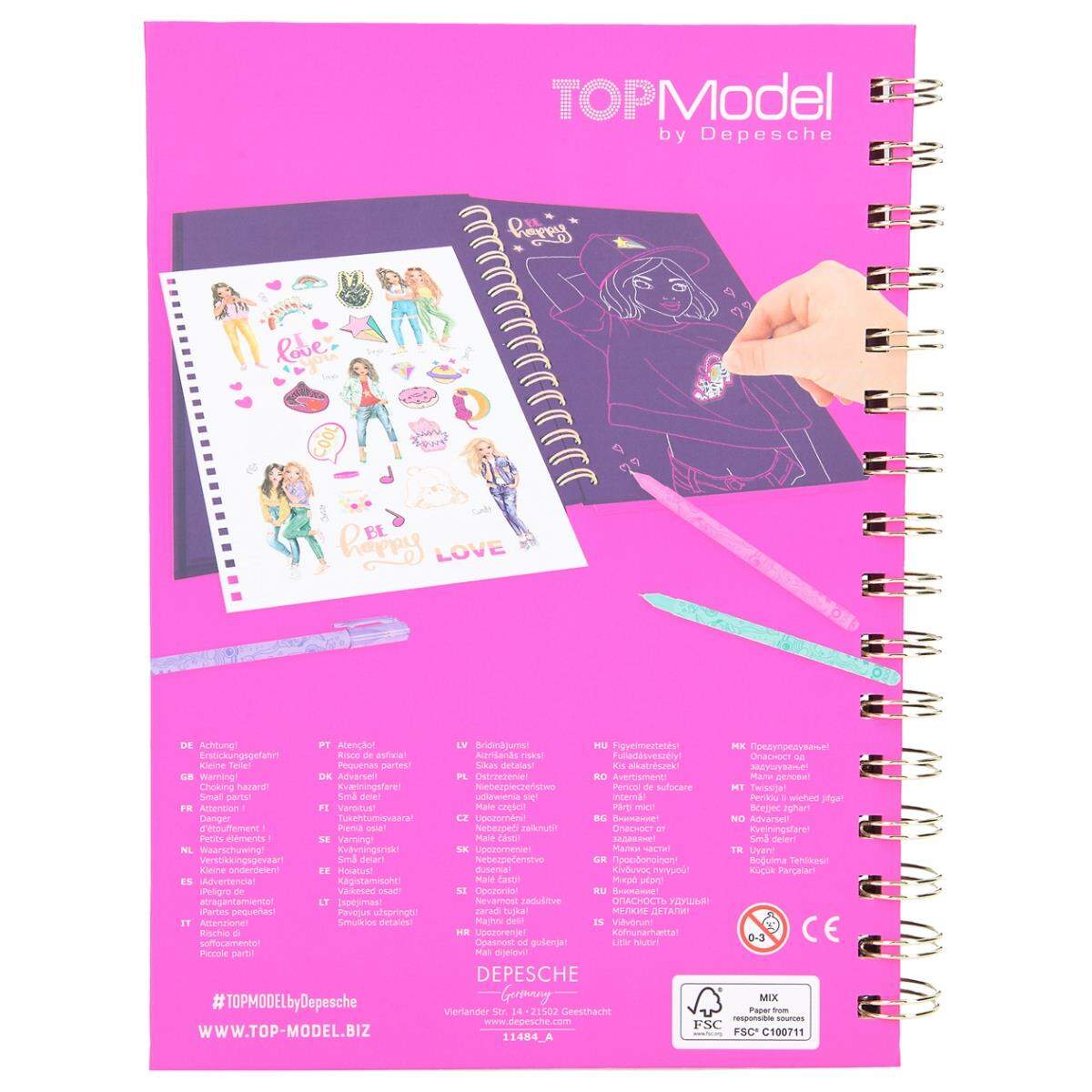 Depesche TOPModel Neon Doodle Malbuch-Set