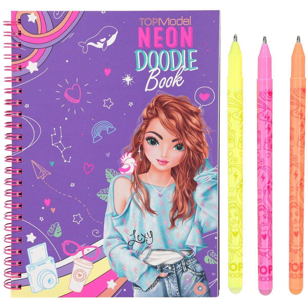 Depesche TOPModel Neon Doodle Malbuch-Set