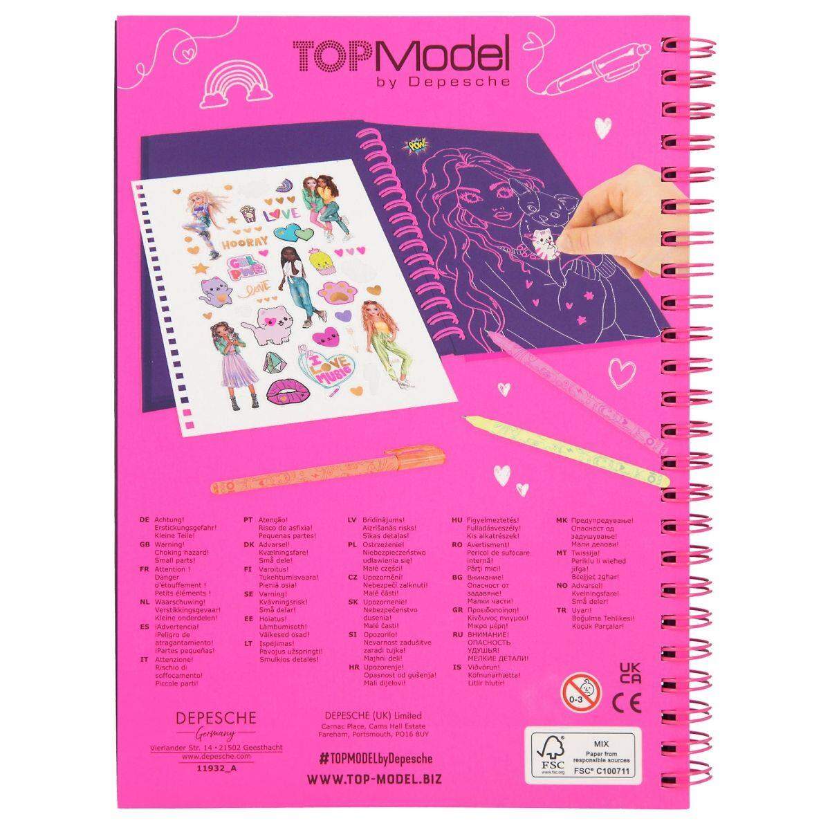 Depesche TOPModel Neon Doodle Malbuch-Set