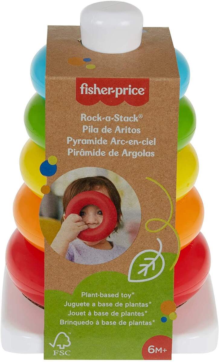 Fisher-Price Eco Farbring Pyramide, Stapelspiel, 100% Bio-Kunststoff