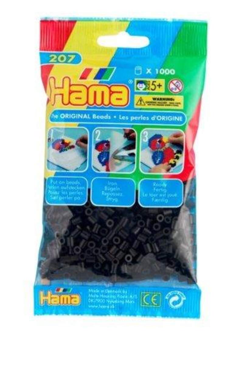 Hama Bügelperlen Midi Schwarz, 1000 Stück