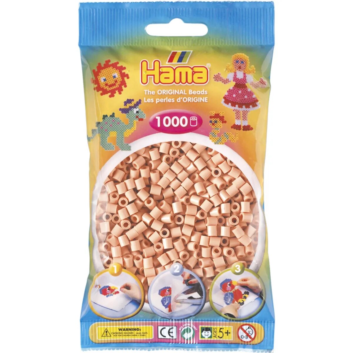 Hama Bügelperlen Midi Hellrosa, 1000 Stück