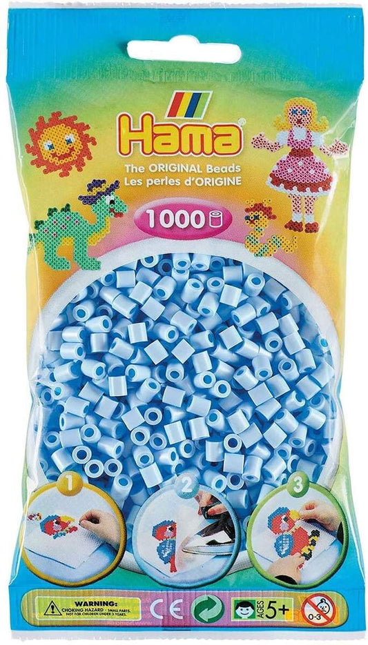 Hama Bügelperlen Midi pastellblau, 1000 Stück