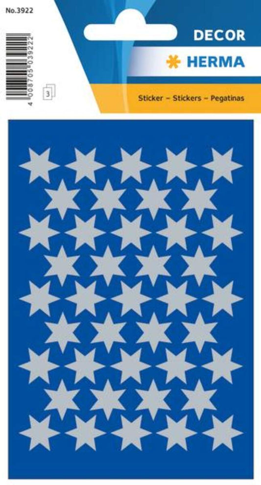 HERMA Sticker Dekor Sterne, silber, ca. Ø 14mm, 3 Bögen