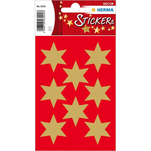 HERMA Weihnachts-Sticker Sterne, 33 mm, gold