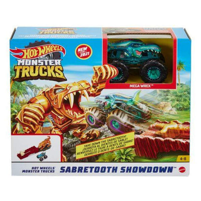 Hot Wheels Monster Trucks Spielset Sabertooth Showdown