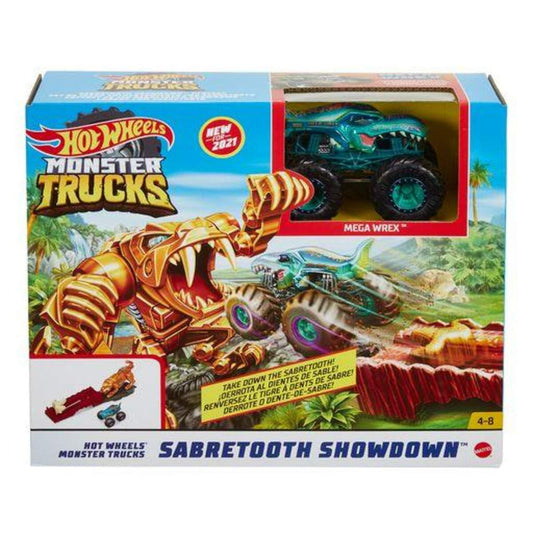 Hot Wheels Monster Trucks Spielset Sabertooth Showdown
