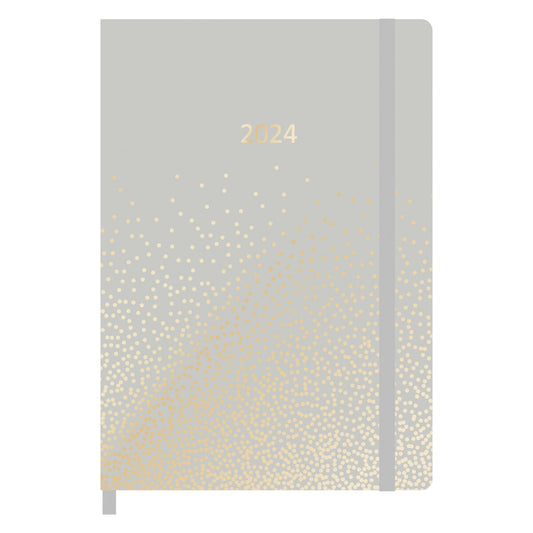 Idena Agenda A5 2024 Sparkle grau FSC-Mix