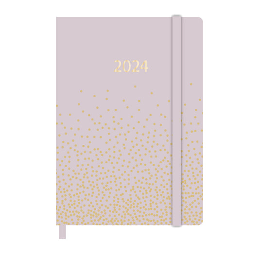 Idena Agenda A6 2024 Sparkle puder FSC-Mix