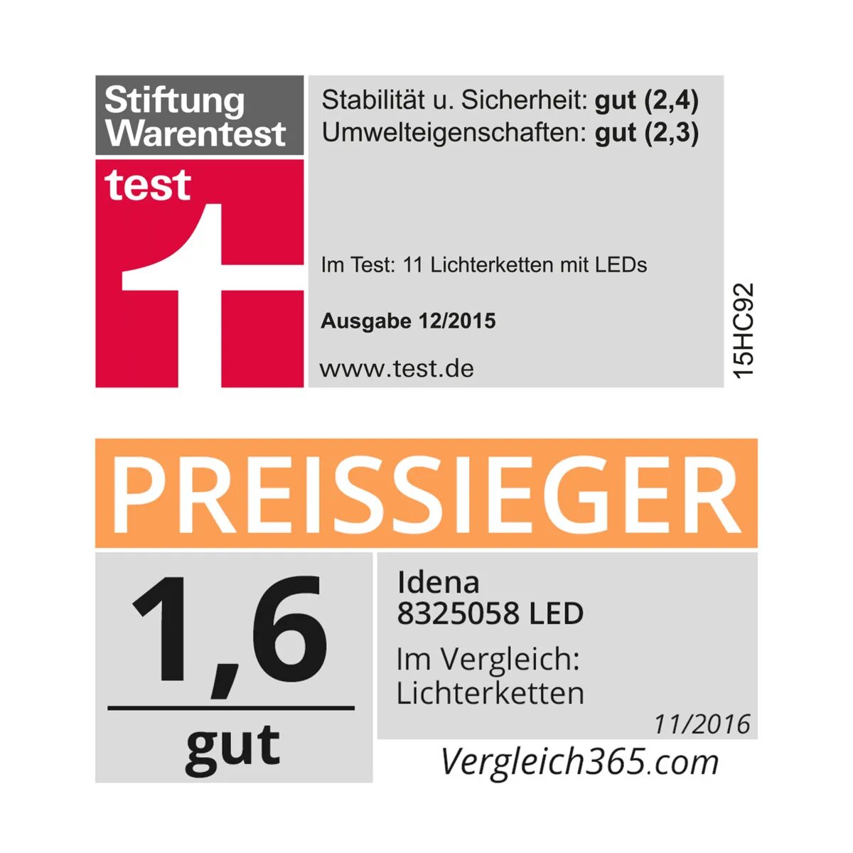 Idena LED Lichterkette, 80er warm weiß, für außen