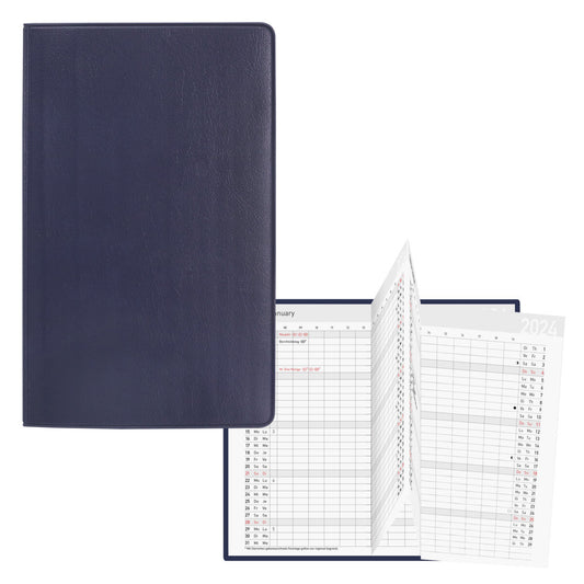 Idena Taschenplaner 2024, Leporello blau FSC-Mix
