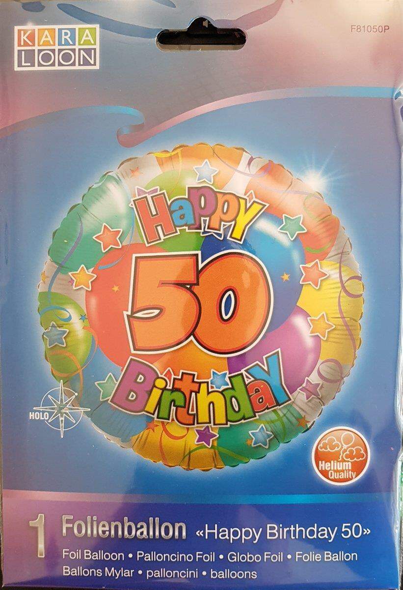 Karaloon Folienballon Happy Birthday 50