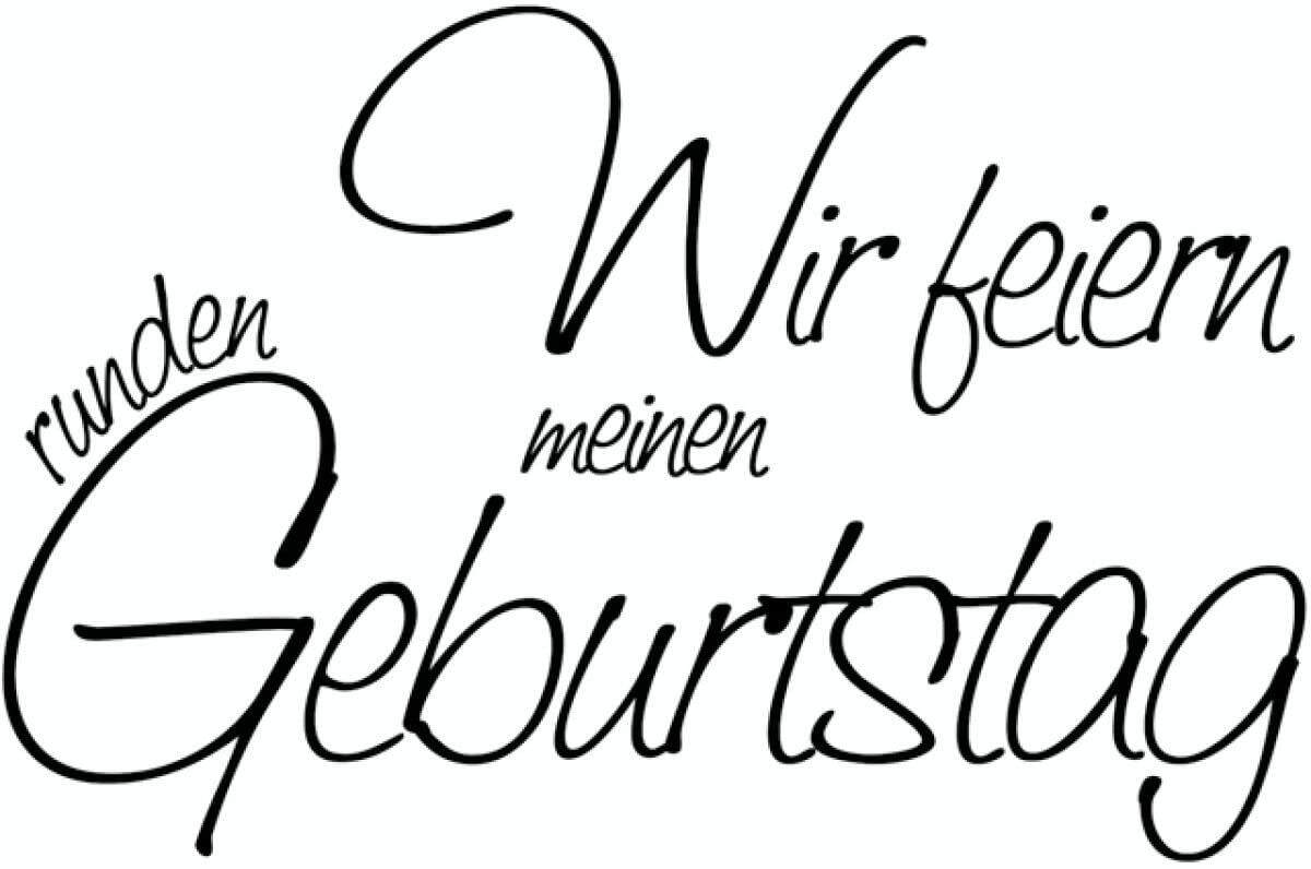 Knorr Prandell Stempel aus Holz (Einladung) 7 x 4,6 cm, Motiv: Wir feiern meinen runden Geburtstag