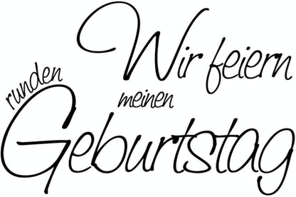 Knorr Prandell Stempel aus Holz (Einladung) 7 x 4,6 cm, Motiv: Wir feiern meinen runden Geburtstag