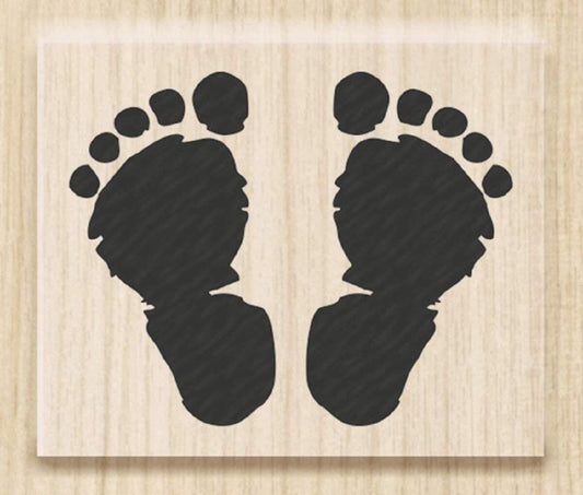 Knorr Prandell Stempel aus Holz (Geburt) Motivgröße 3,5 x 2,8 cm, Motiv: footsteps