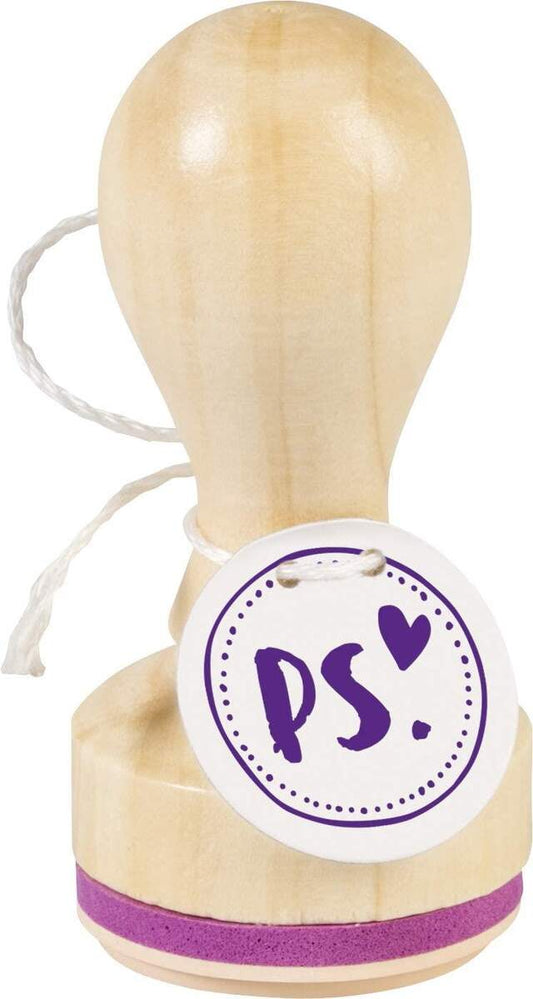 Knorr Prandell Stempel aus Holz, rund Motivgröße ca. Ø 3,2 cm, Motiv: PS.