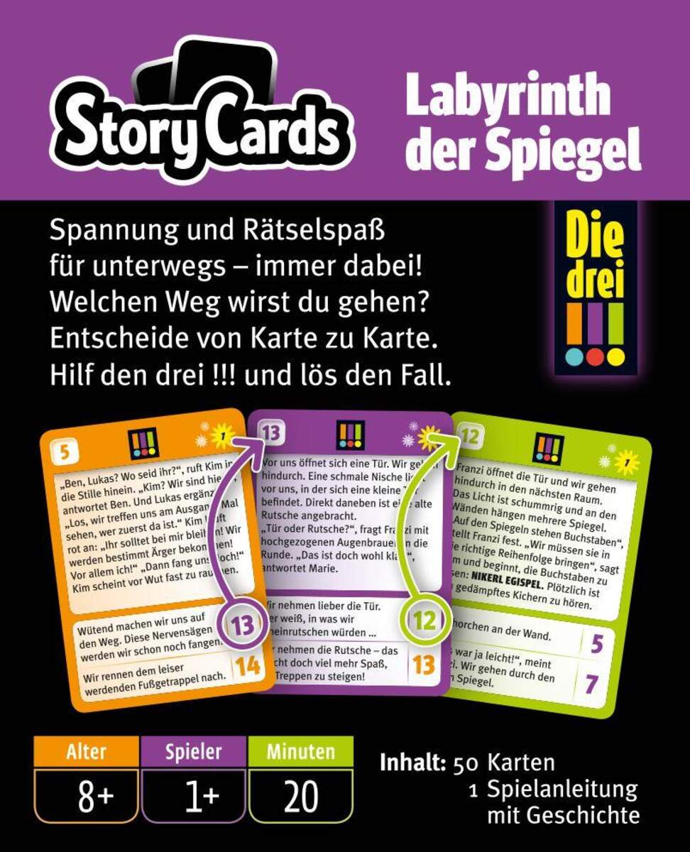 KOSMOS StoryCards Die drei !!! Labyrinth der Spiegel