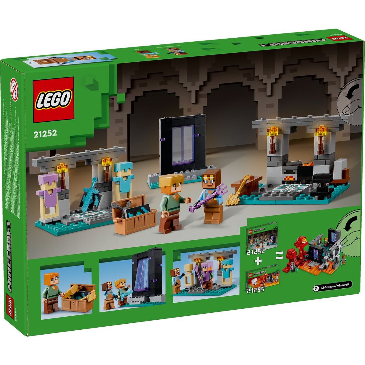 LEGO® Minecraft™ 21251 Die Waffenkammer, Set mit Spielzeug-Waffen und Figur