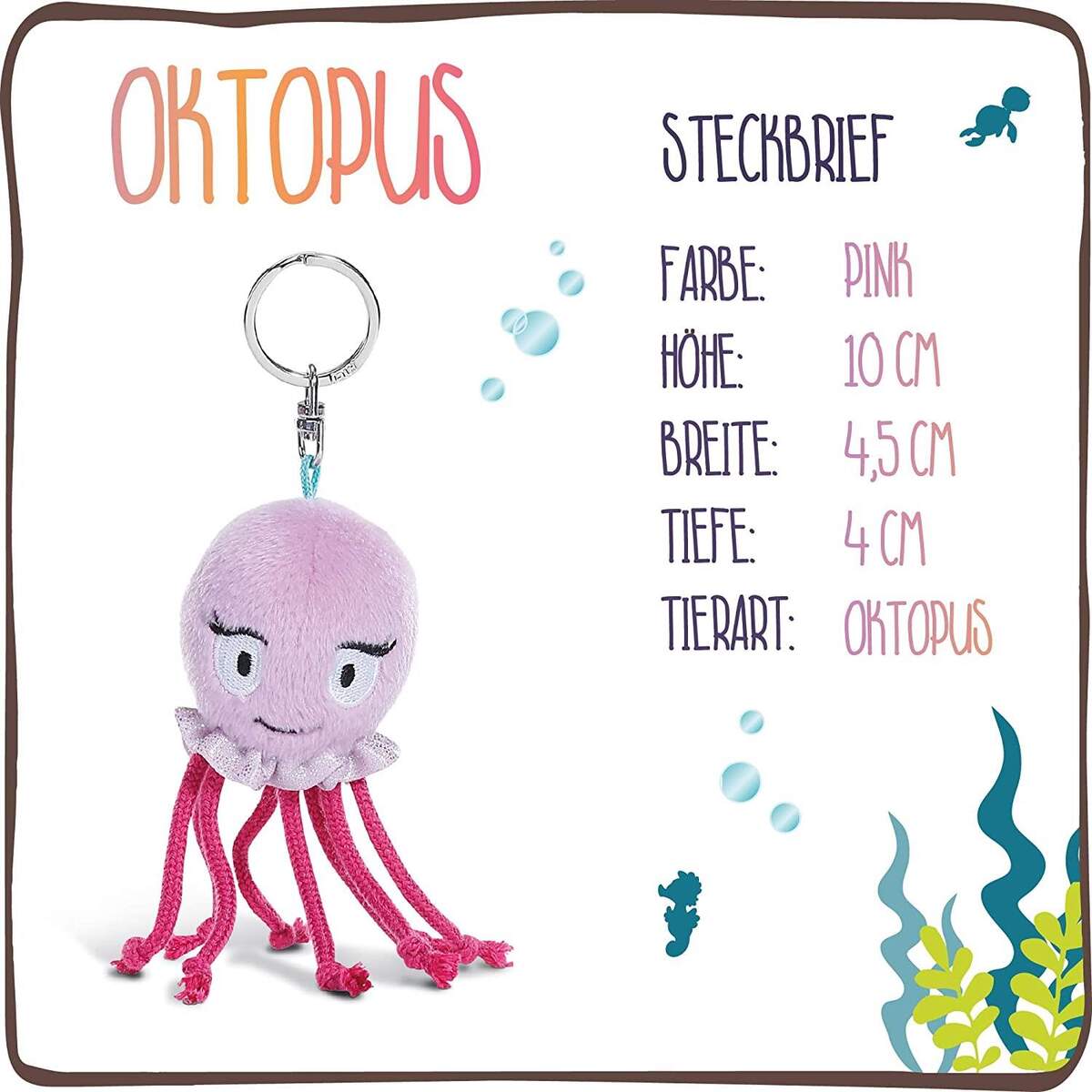 NICI Schlüsselanhänger Oktopus Oktina 10 cm