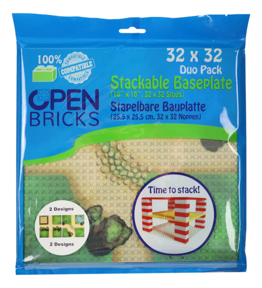 Open Bricks Baseplatte 32x32 farm lanes [Duo Pack]