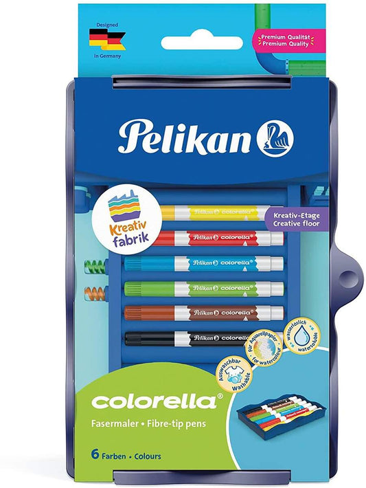 Pelikan Kreativfabrik Colorella Fasermaler, wasservermalbar, 6 Stück in Universaletage