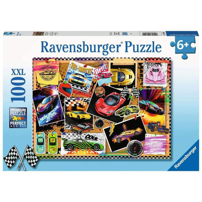 Ravensburger Kinderpuzzle XXL Rennwagen Pinnwand, 100 Teile
