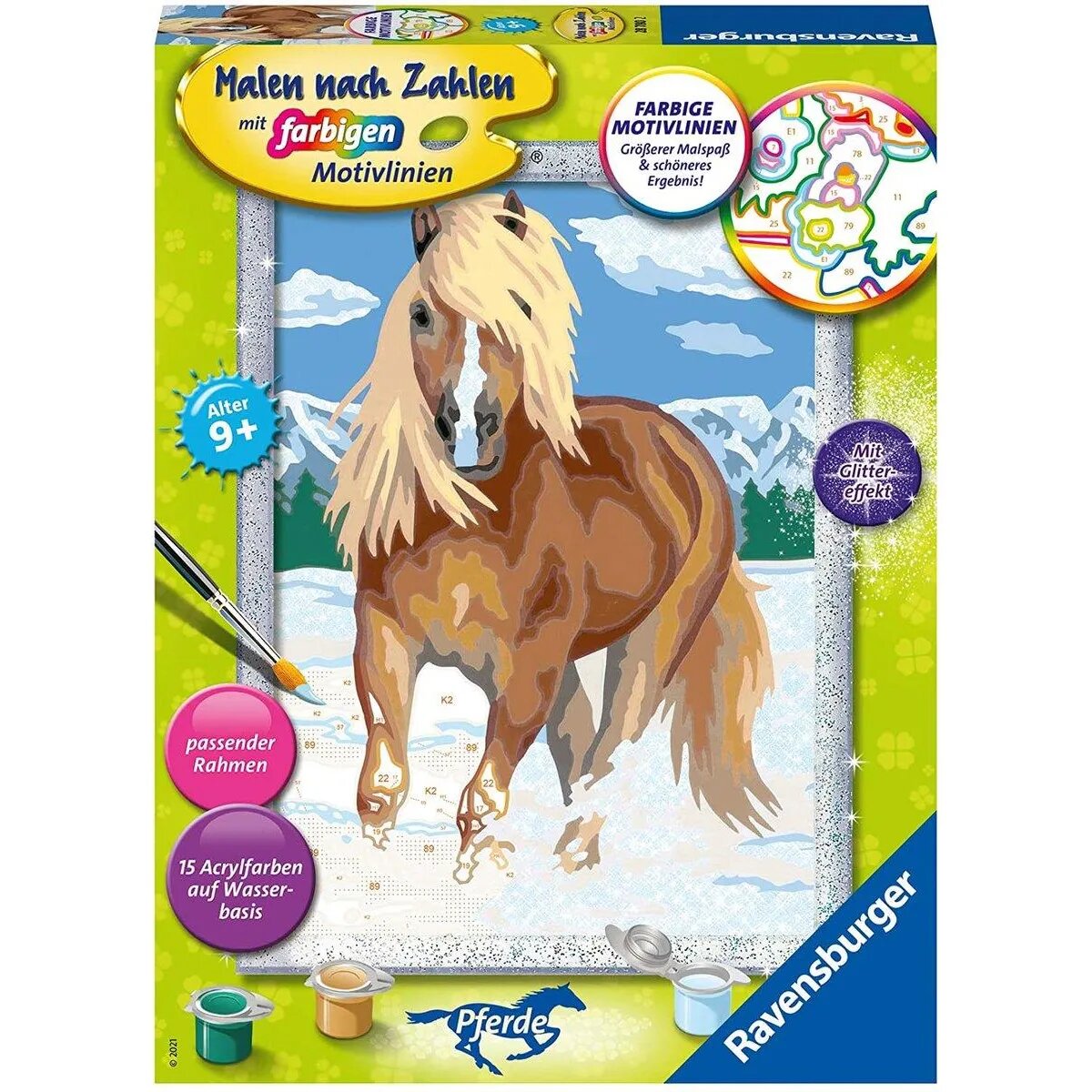 Ravensburger Malen nach Zahlen - Haflinger im Schnee