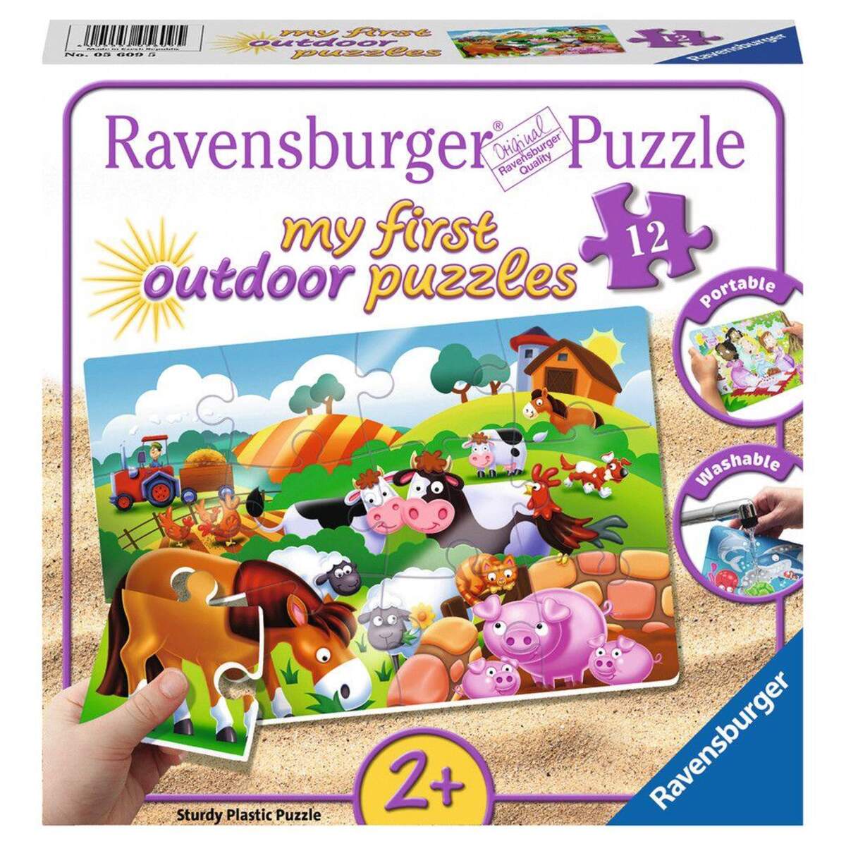 Ravensburger Outdoor Puzzle Liebe Bauernhoftiere, 12 Teile