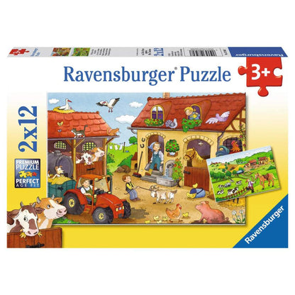 Ravensburger Puzzle Fleißig auf dem Bauernhof, 2 x 12 Teile