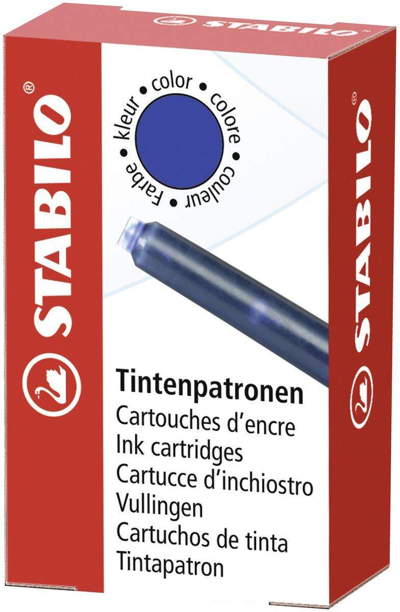 Tintenpatronen zum Nachfüllen - STABILO Refill - Schreibfarbe blau (löschbar) - 24x 6er Pack